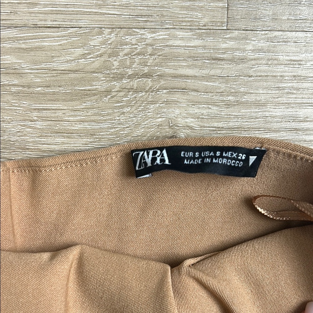 Zara Camel Strapless Dress - Picture 2 of 2